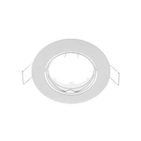 Support Réglable Ronde Encastré Blanc avec Douille de Lampe GU5.3 ELMARK
