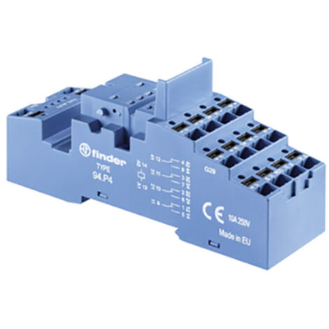 Support relais Finder série 94, Rail DIN, 250V c.a., pour Relais 55.32, relais 55.34 ( Prix pour 1 )