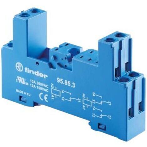 Support relais Finder série 95 Series, Montage sur rail ou panneau, 250V, pour Relais série 40.51, 40.52, 40.61, 40.62 ( Prix pour 1 )