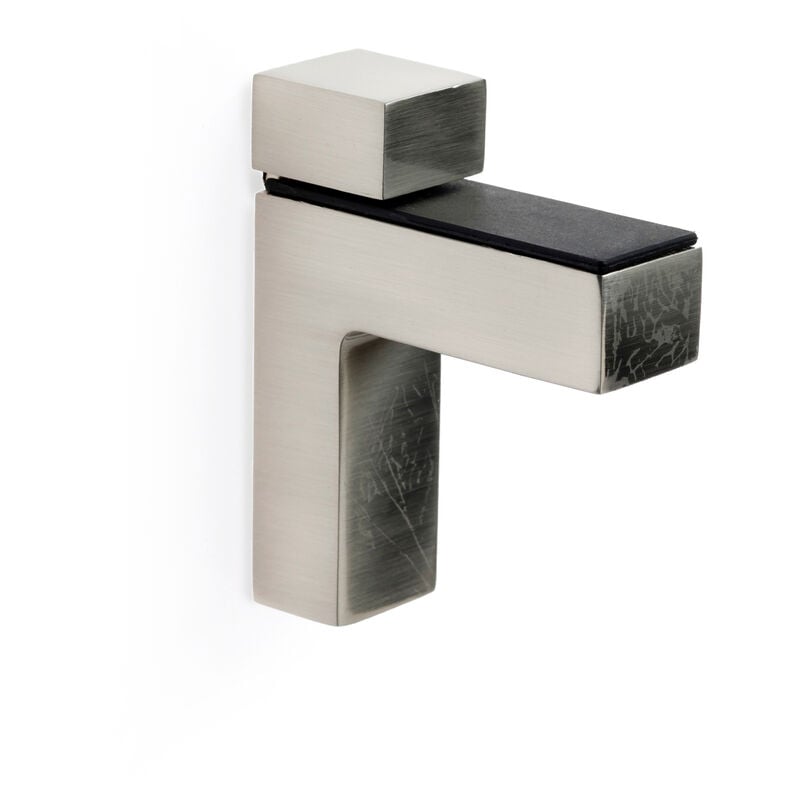 Support réglable pour étagères en verre et bois Fabriqué en Zamac Fini nickel satiné Pour étagères d&aposune épaisseur de 3 à 40 mm Mesures 268367mm