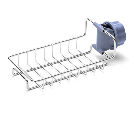 Support robinet inox ajouré perforé – Pour évier cuisine – Égouttoir et rangement – Anti-accumulation eau – Design épuré