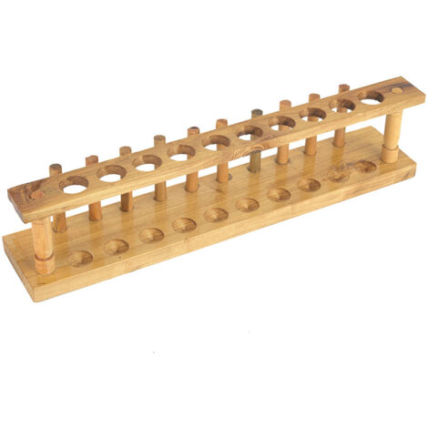 Support robuste en bois pour tubes à essais de laboratoire - Rack 10 trous pour équipement chimique
