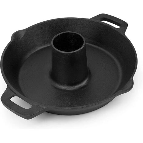 Support Rôtir Poulet en Fonte pour Barbecue, Cocotte pour Poulet au Barbecue Ø 28 cm, Accessoires pour Weber et Kamado Barbecue