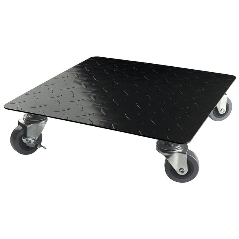 Support à roulettes carré Flora Roll Factory en métal pour plantes - 0,30 x 0,30 m - Noir - Nortene