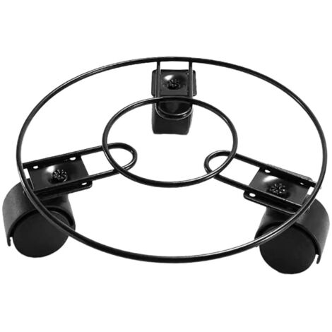 Support roulettes pour pots de fleurs avec 3 roues en fer 22 cm