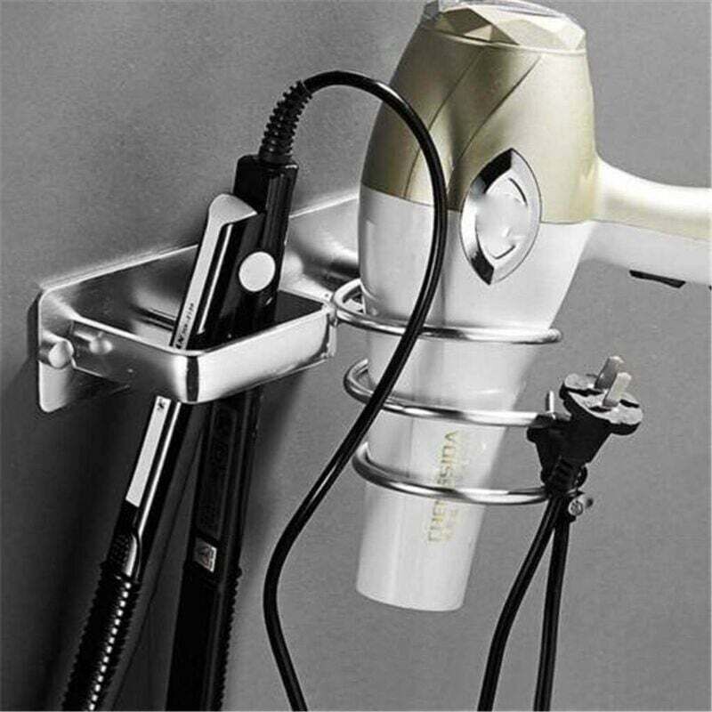 Support Seche Cheveux, Accroche Seche Cheveux, Auto-adhésif Modes Support de Séchoir, Support Seche Cheveux Adhesif