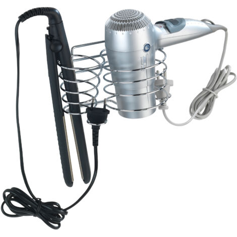 Support sèche cheveux et lisseur mural, Classic, Acier Inox WENKO