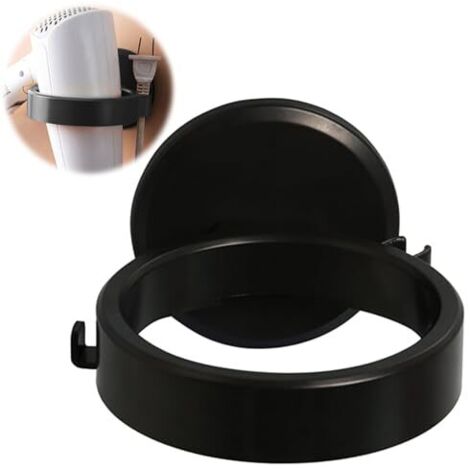 Support Seche Cheveux,Porte Seche Cheveux sans Percage,Porte Seche Cheveux Mural,Porte Seche Cheveux,Support de Sèche-Cheveux Autocollant sans Percer,pour Salle de Bain Et Toilettes(Noir)