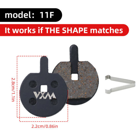 Support semi-métallique 11F Plaquettes de frein à disque pour vélo, plaquettes de frein résistantes à l'usure, plaquettes de frein universelles entièrement métalliques pour vélos électriques pliables