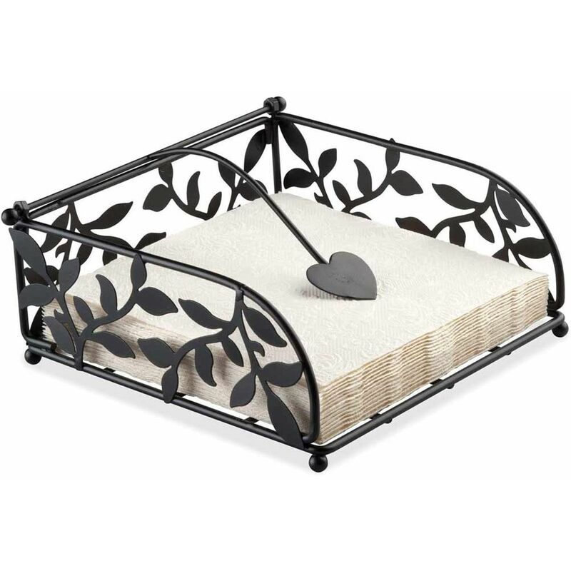 Support à Serviettes en Papier Noir - Motif Branches
