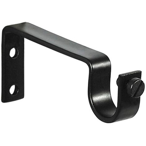 Support Simple Forgé Ø 20 mm. Noir (Blister 2 Pièces)