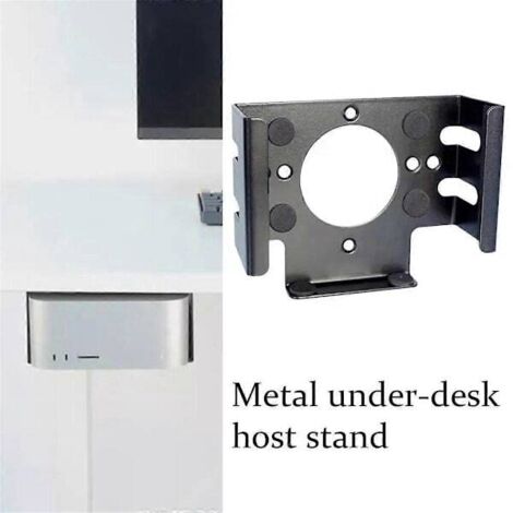 Support sous bureau pour Mac Mini M4 2024, support métallique pour ordinateur de bureau, à placer derrière l'écran du Mac Mini