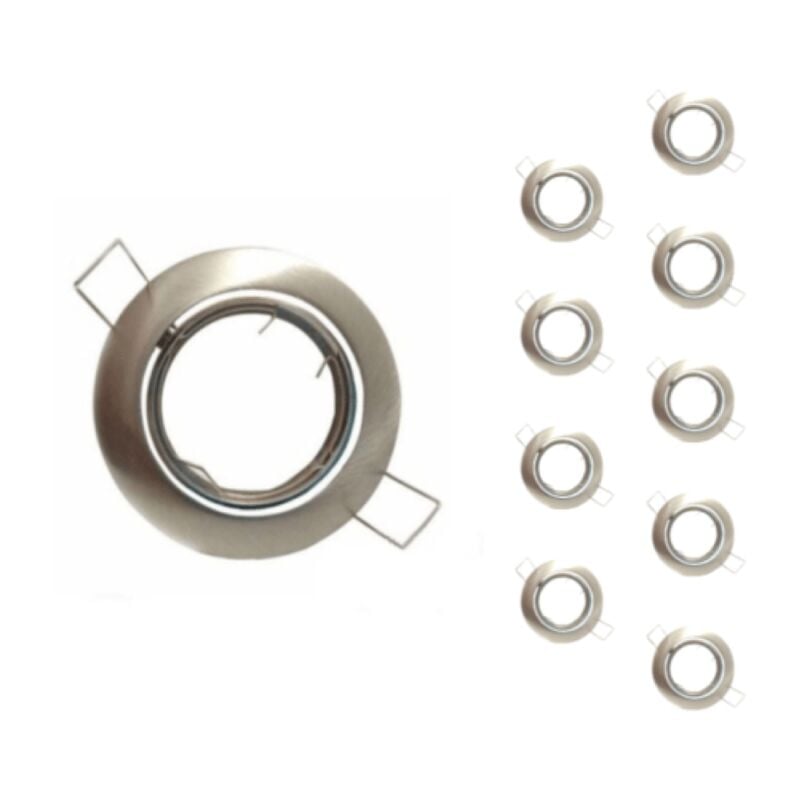 Silamp - Support Spot Encastrable GU10 led Orientable Rond inox (Pack de