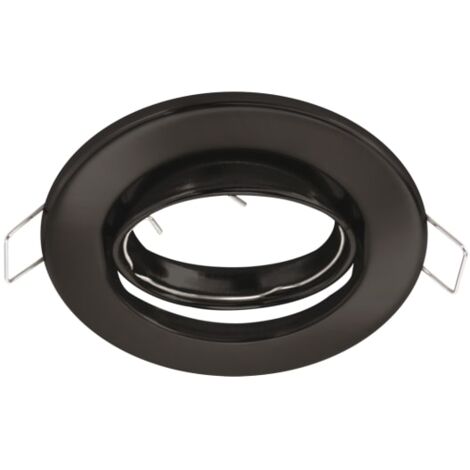 Silamp – Support spot encastrable GU10 LED orientable rond noir – Installation encastrable avec ressorts – Indice de protection IP20 – Pour espaces modernes