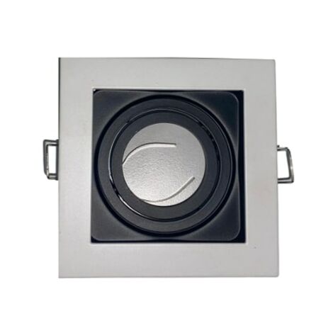 Support Spot Encastrable GU10 Orientable Carré Blanc - SILUMEN