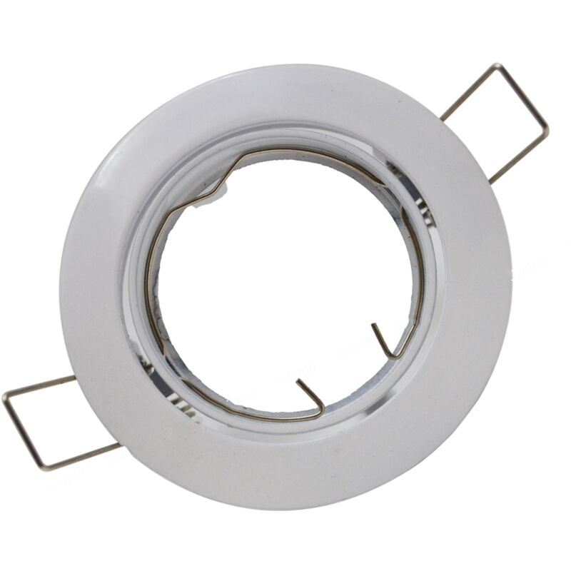 Support Spot Encastrable GU10 Rond en Acier - Pack de 10 / Blanc Silumen