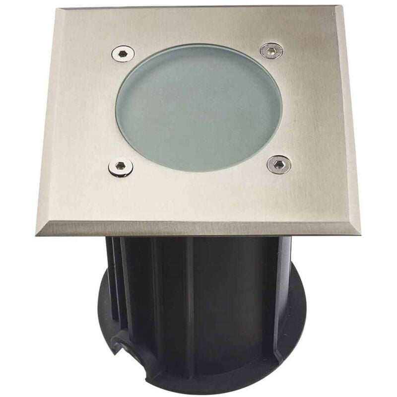 Support Spot Encastrable Sol GU10 AC220-240V Étanche IP67 Carré - perçage 98mm Diffuseur Dépoli