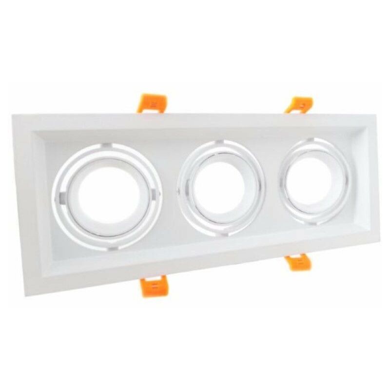 Silamp - Support Spot GU10 led Encastrable Triple Projecteur