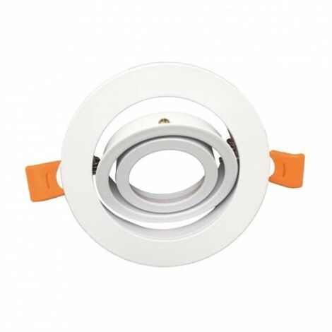 Support Spot GU10 LED Rond Blanc 110mm Orientable - SILAMP - Blanc