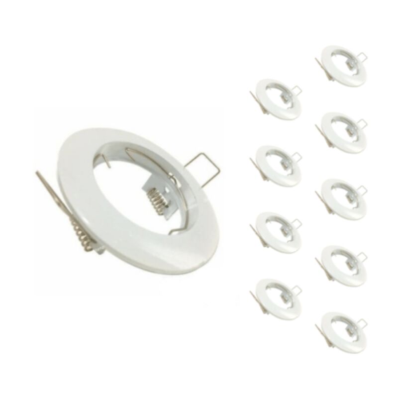 Support Spot GU10 led Rond blanc (Pack de 10) Silamp