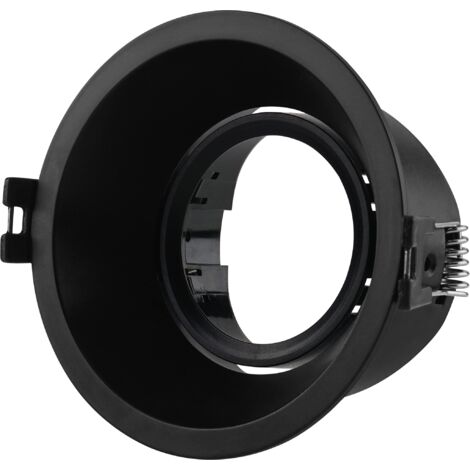 Support spot rond pour ampoule GU10 / MR16 - Coupe Ø 85 mm - - Noir