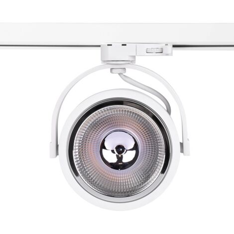 Support spot sur rail triphasé ampoule AR111 GU10 - Blanc