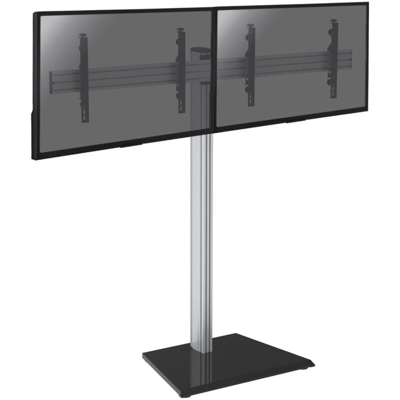 Kimex - Support sur pied pour 2 écrans tv 50'' - 55'' - Hauteur 175cm - a poser