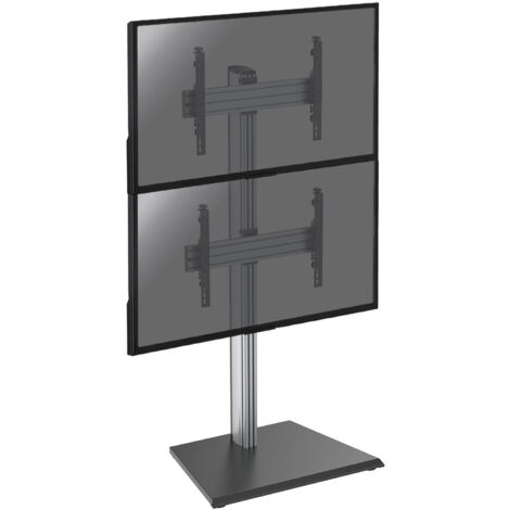 Support sur pied pour 2 écrans TV  40''-65'' - Hauteur 175cm - A poser