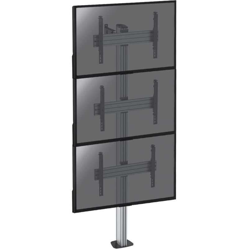 Kimex - Support sur pied pour 3 écrans tv 40''-65'' - Hauteur 240cm - a visser