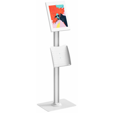 Support sur pied pour tablette iPad Pro 12.9'' Génération 3 avec porte brochures Blanc - Blanc