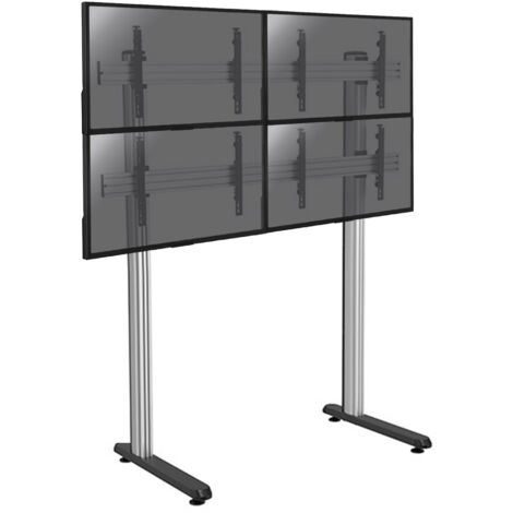 Support sur pieds mur d'images pour 4 écrans TV 45''-55'' - Hauteur 240cm - A poser