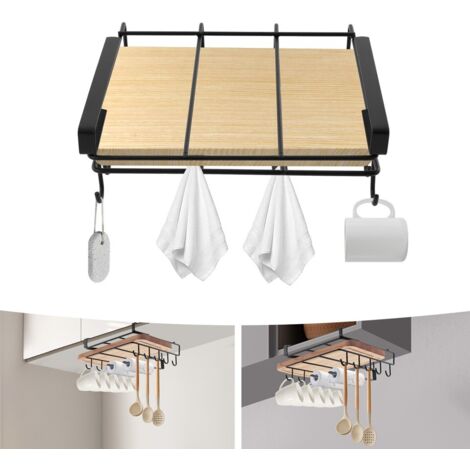Support suspendu pour planches à découper Support pour casseroles Noir (avec crochet) Support suspendu pour planches à découper Support pour planches à découper Organisateur Acier au carbone