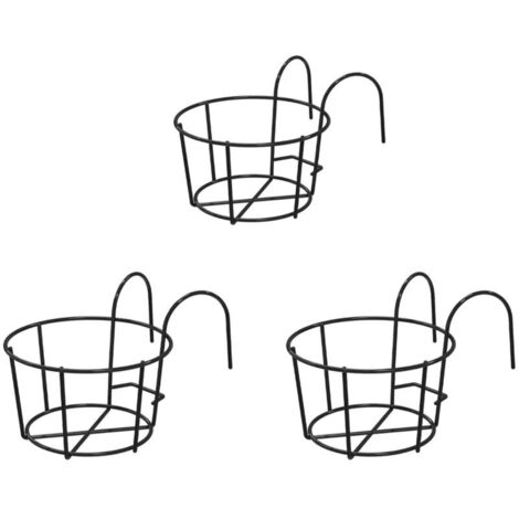 Support suspendu pour pots de fleurs en trois parties, panier suspendu rond en fer forgé pour balcon