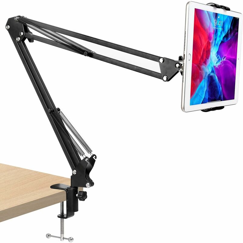 Support Tablette Bras Flexible,Support Téléphone en Métal Bras Réglable Rotation 360 Degrés,pour iPad,Téléphone et d'autres Appareils de 4.5 à 7.5