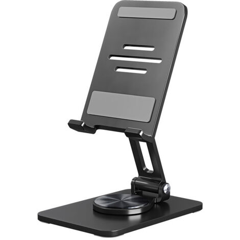 Support Tablette Bureau, Support Tablette Réglable avec Base Rotative à 360 Degrés, Robuste Support iPad, Berceau Pliable pour iPad/Pro/Air/Mini, iPhone, Huawei, Galaxy, Kindle-Nior