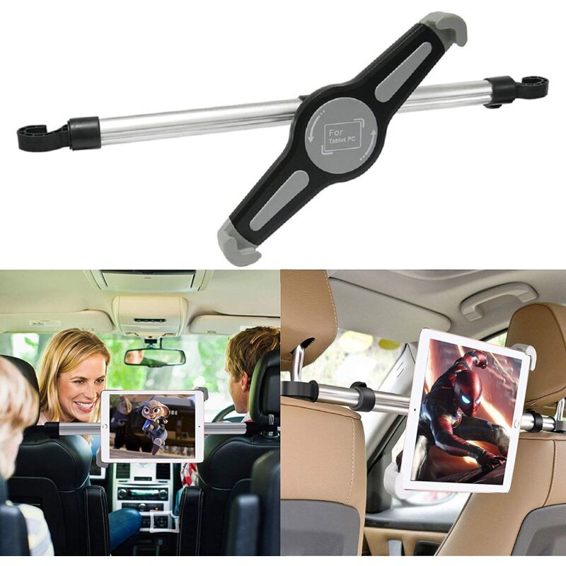 Fitags - Support Tablette iPad Voiture, 360° Universel Portable et Rotatif Appuie-tête Car Holder Convient à 7-11 Pouces Tablet Pour Apple iPad 1,2,3