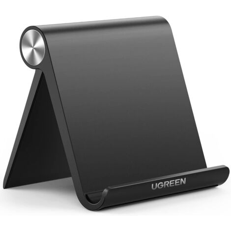 Support Tablette Réglable Bureau Pose Tablette Téléphone Portable Pliable Compatible avec iPhone 17 Pro Max Air 16 15 14 iPad Pro Air Mini Galaxy Tab A11 S11 Lite Galaxy S25 Ultra S24 (Noir)