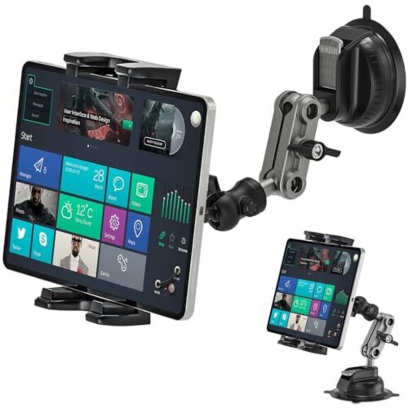 Support Tablette Voiture, Support de Tablette avec Ventouse, Support Rotatif à 360 Degrés pour Le Bureau, Le Mur, la Voiture, Compatibilité iPad Pro,