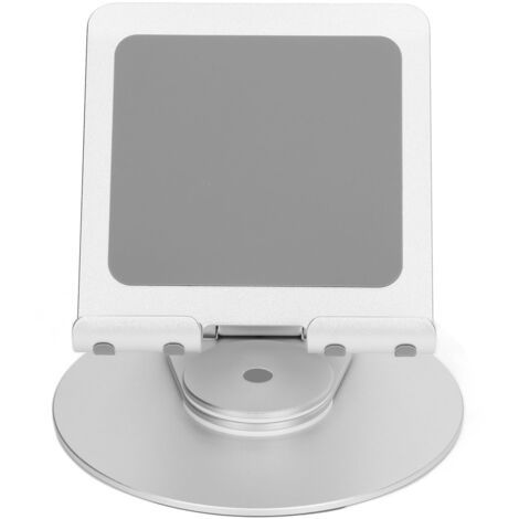Support téléphone ajustable en aluminium, pivotant à 360°, socle stable pour PC portable 17,3 pouces, couleur argent
