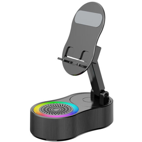 Support téléphone bureau amélioré support RVB portable réglable avec microphone et haut-parleur pour comptoir table chevet