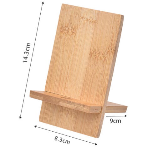 AUTRES Support Telephone Bureau en Bambou avec Trou de Charge, Portable Porte Telephone en Bois Phone Stand pour iPhone, iPad Bureau, Tablette