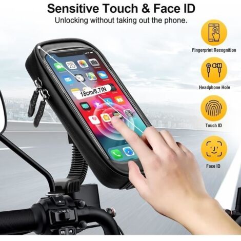 Support Telephone Moto étanche ,APERILRotation à 360° Support Smartphone pour Jusqu'à 6.7 inch