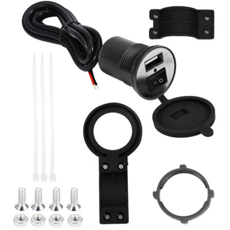 Support téléphone moto étanche avec chargeur USB - Noir