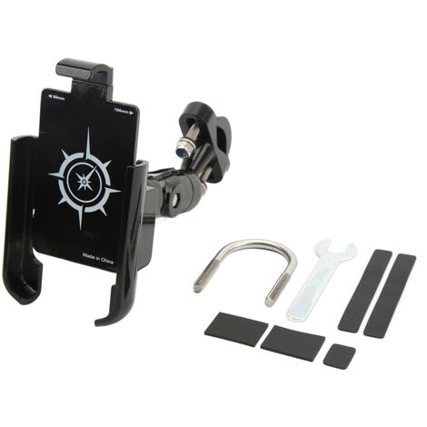 Support téléphone moto rotatif universel double rotule en alliage d'aluminium pour guidon