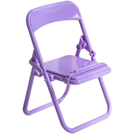 Support téléphone portable mignon en forme de chaise, support pliable violet raisin pour table d'étudiant