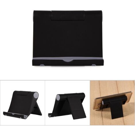 Support téléphone portable pivotant 270°, support de bureau noir pour téléphone mobile