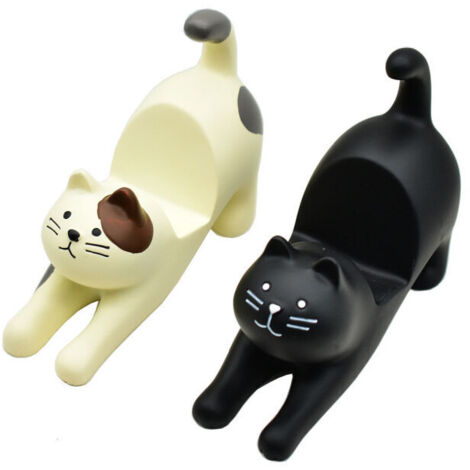 Support téléphone Résine Paresseux Support Mini Bureau Stand Bureau Décoratif Mobile Chat Forme Fixation 3D Cartoon Accessoires Portable Durable