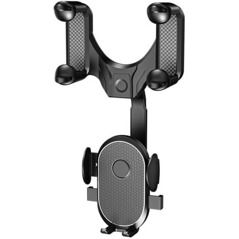 Support Téléphone Rétroviseur Voiture, Support de Téléphone Portable de Voiture, 360 °Flexible Support Téléphone de Voiture Rétractable Multifonctionnel Rotatif