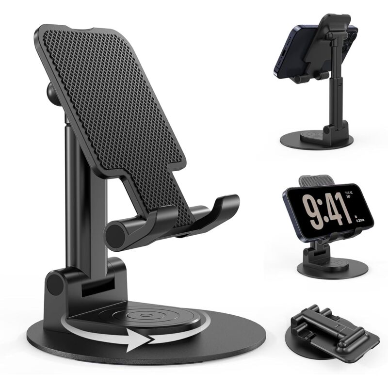Support Téléphone, Support Telephone Bureau Porte Telephone Pliable, Support Les Smartphones - Noir Support Téléphone, Support Telephone Bureau Porte Telephone Pliable, Support Les Smartphones - Noir