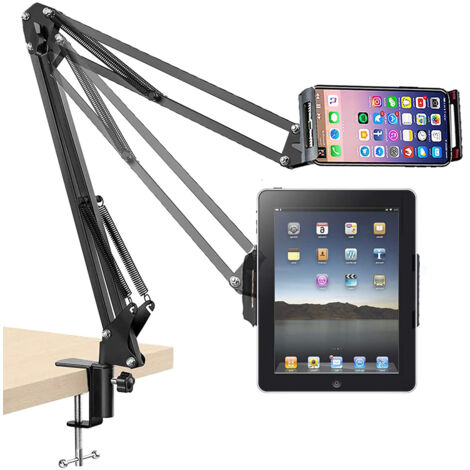 Support Téléphone Sur Bras Articulé - Bras Ciseaux Pour Table - Support Vidéo Aérien Pour Smartphone Et Tablettes - Adapté Streaming Cuisine Dessin - 1 Pièce